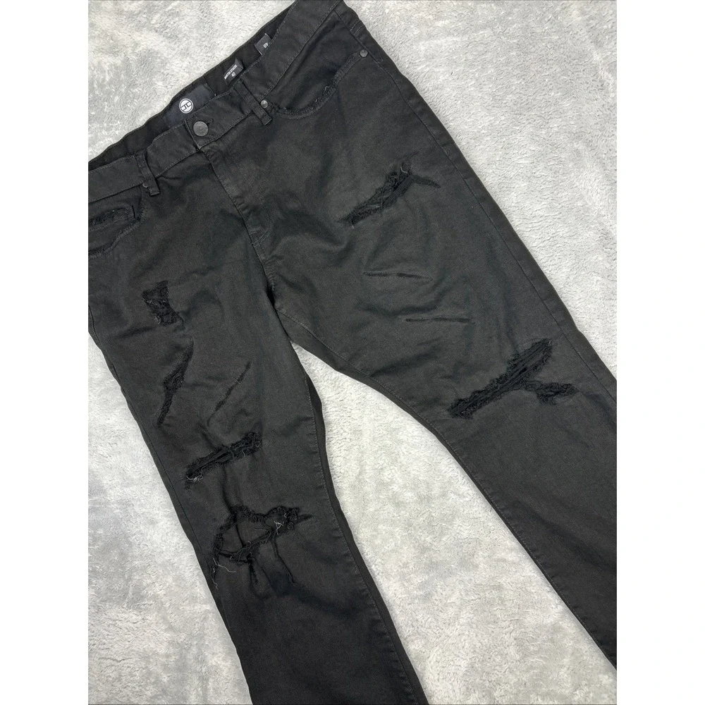 Jordan Craig Jeans the Martin Stacked‎ 40x38 Black Distressed Denim Straight